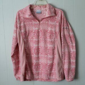 Columbia  Two Tone Pink & White Half Zip Fleece Pullover Size L